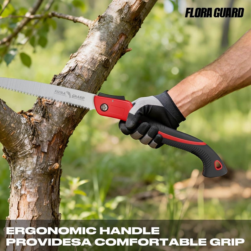 FLORA GUARD Folding Hand Saw 12-Inch, Heavy Duty SK5 Steel Pruning Saw with Hard Teeth for Wood Cutting, Tree Trimming, Camping & Gardening - Image 5
